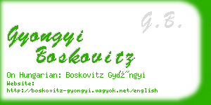 gyongyi boskovitz business card